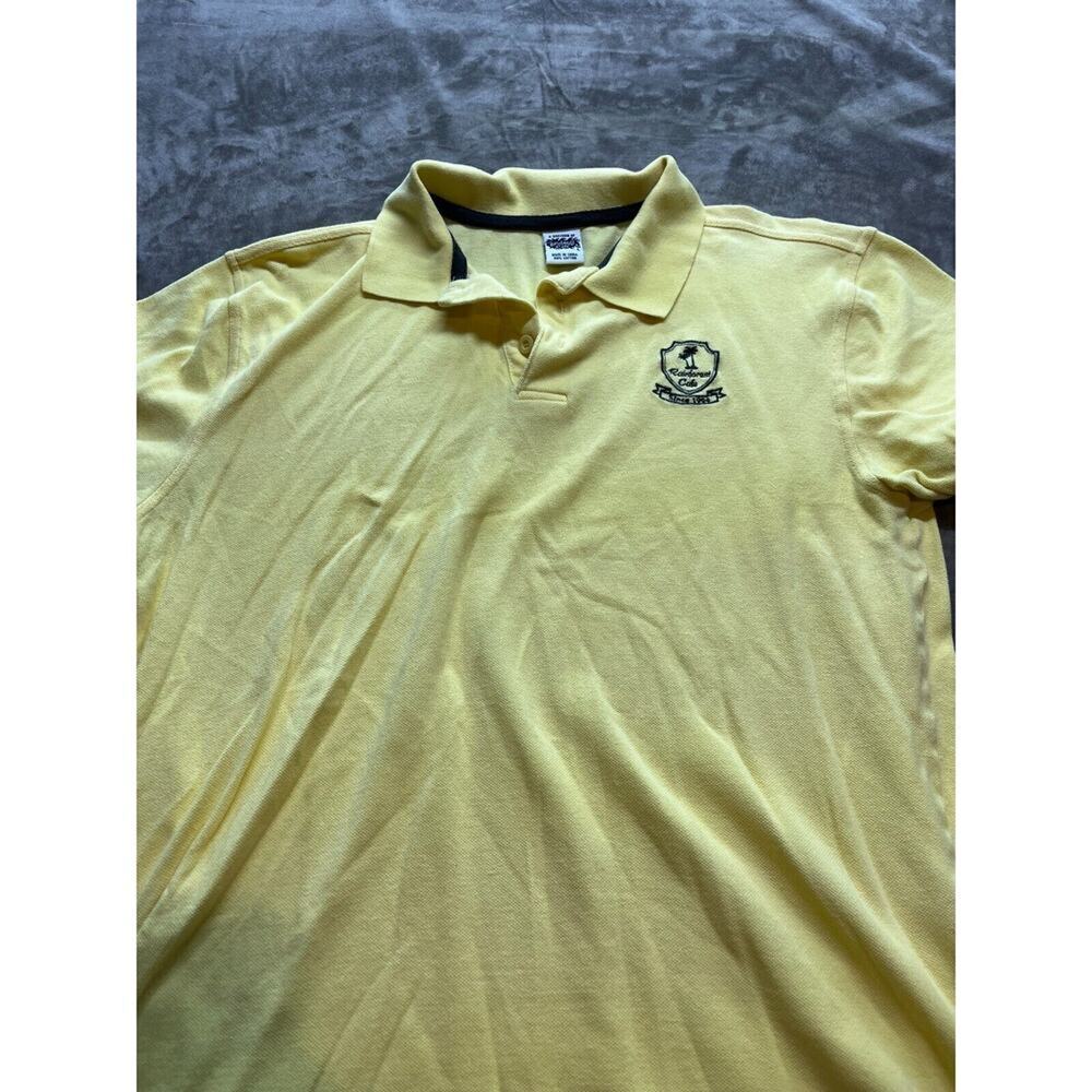 Rainforest Cafe Polo Shirt Men's Large Embroidered Logo Yellow Collared Souvenir